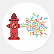 Fire Hydrant with Dog Bones Stickers