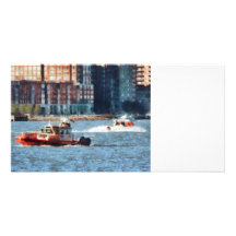 Fire Rescue Boat Hudson River Photo Card Template