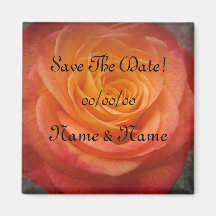 Fire Rose Save-The-Date Fridge Magnets