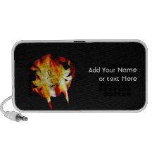 Fire Sabre Tooth Cat Skull Doodle Speaker