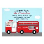 Fire Truck Birthday Party Invitation