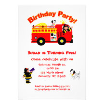 Fire Truck Children’s Birthday Invites