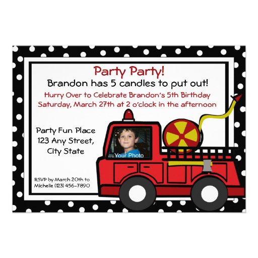Fire Truck Fun/ Photo Invites