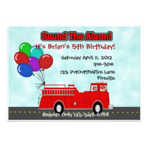 Fire Truck Invitation