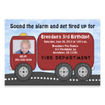 Fire Truck Kids Birthday Invitation