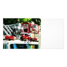 Fire Truck Ladder Custom Photo Card