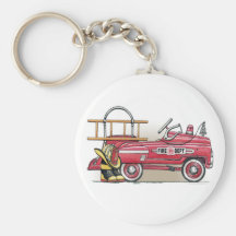 Fire Truck Pedal Car Keychain
