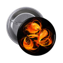 Fireball Abstract Art Button (round)