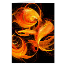 Fireball Abstract Art Note Card