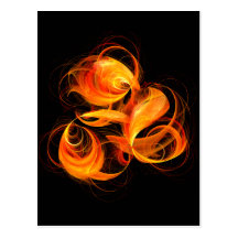 Fireball Abstract Art Postcard