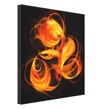 Fireball Abstract Art Wrapped Canvas Print