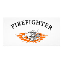 Firefighter Bull Dog Tough Photo Card Template