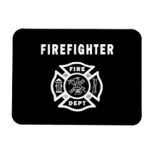 Firefighter Fire Dept Logo Rectangle Magnets