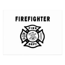Firefighter Fire Dept Postcard