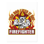 Firefighter Likes it Hot Postcards