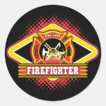 Firefighter Logo Round Sticker