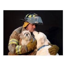Firefighter rescue post card