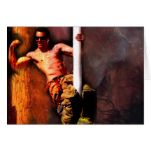 FIREFIGHTER RYAN MALICKI GREETING CARD