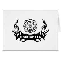 Firefighter Tattoo Greeting Card