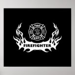 Firefighter Tattoo Poster