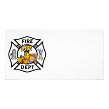 Firefighter Thanksgiving Logos Customized Photo Card