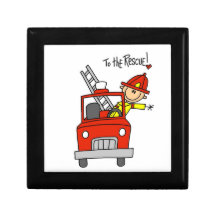 Firefighter to the Rescue T-shirts and Gifts Trinket Boxes