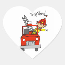 Firefighter to the Rescue T-shirts and Gifts Heart Sticker