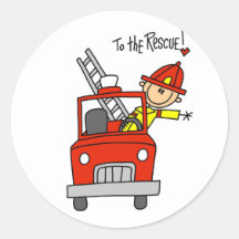 Firefighter to the Rescue T-shirts and Gifts Round Stickers