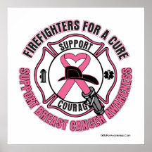 Firefighters For A Cure Breast Cancer Poster