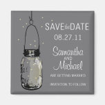 Fireflies & Vintage Mason Jar Save the Date Magnets