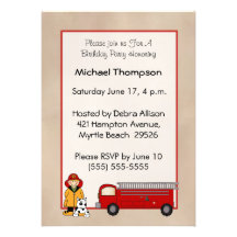 Fireman Birthday Invitation