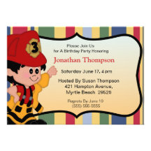 Fireman Birthday Invitations