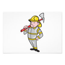 Fireman Firefighter Emergency Worker Invitation
