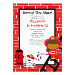 Fireman girl Firetruck Birthday Party Personalised Invites