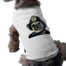 Fireman Pug t-shirt Pet Tshirt