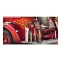 Fireman - Ready for a fire Photo Card Template