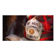 Fireman - The Lieutenants cap Custom Photo Card