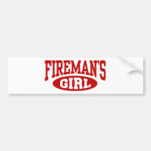 Fireman's Girl Bumper Sticker