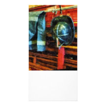 Fireman's Helmet and Jacket Photo Card Template