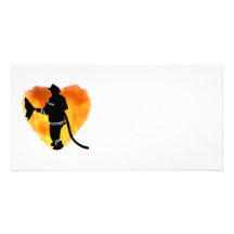 Firemen Love Flames Custom Photo Card