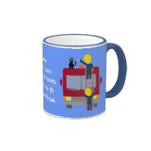 Firemen rescuing cat mug