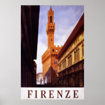 Firenze ~ Vintage Italian Travel Poster.