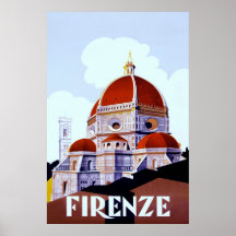 Firenze ~Vintage Italian Travel Poster.