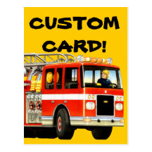 Firetruck Custom Postcard