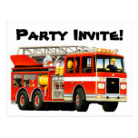 Firetruck Invitation Postcards