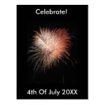 Fireworks 4th July Postcard
