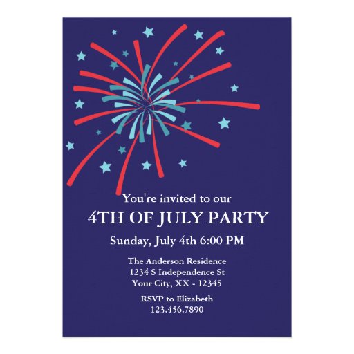 Fireworks 4th of July Party Invitation
