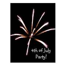 Fireworks 4th of July Party Invitation Postcard