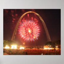 Fireworks at the Arch Poster