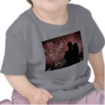 Fireworks Couple Kissing Silhouette Tee Shirt
